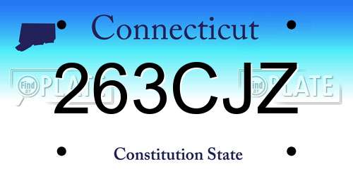 263CJZ Connecticut License Plate