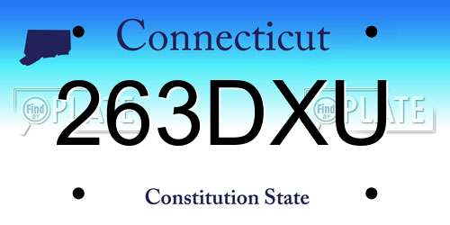263DXU Connecticut License Plate