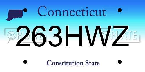 263HWZ Connecticut License Plate