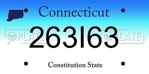 263I63 Connecticut License Plate