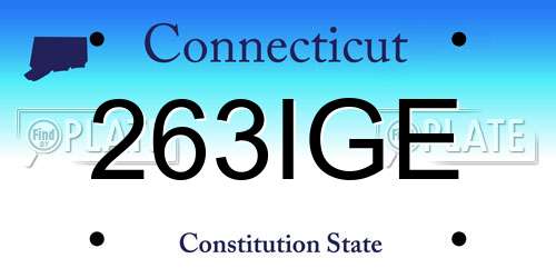 263IGE Connecticut License Plate