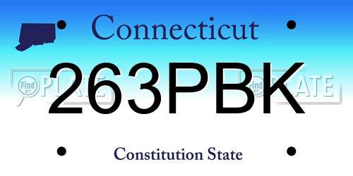 263PBK Connecticut License Plate