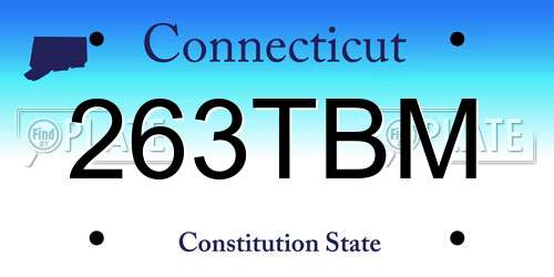 263TBM Connecticut License Plate