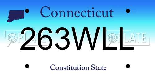 263WLL Connecticut License Plate