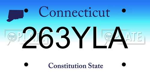 263YLA Connecticut License Plate