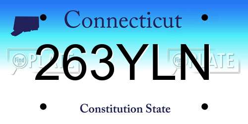 263YLN Connecticut License Plate