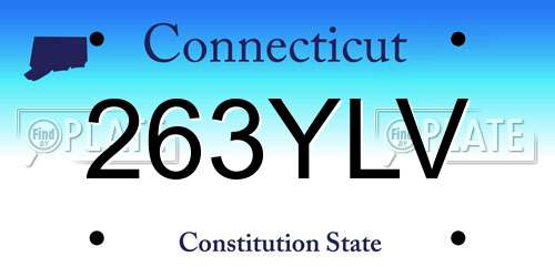 263YLV Connecticut License Plate