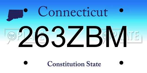 263ZBM Connecticut License Plate