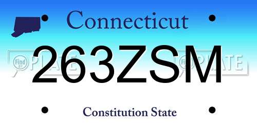 263ZSM Connecticut License Plate