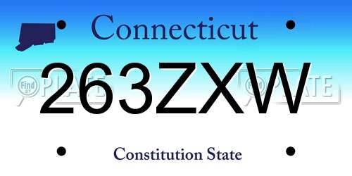 263ZXW Connecticut License Plate