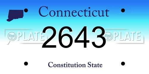 2643 Connecticut License Plate