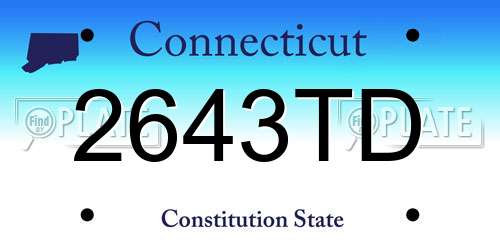 2643TD Connecticut License Plate