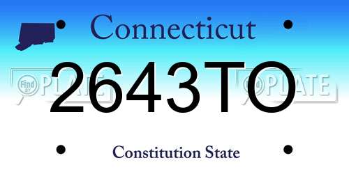 2643TO Connecticut License Plate