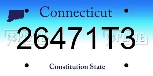 26471T3 Connecticut License Plate