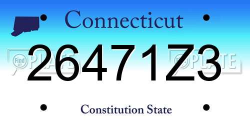 26471Z3 Connecticut License Plate