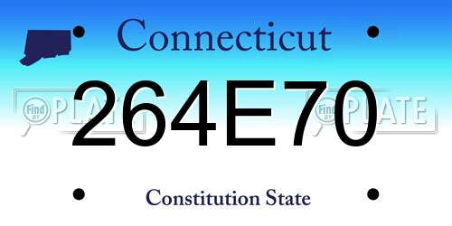 264E70 Connecticut License Plate