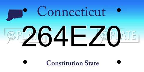 264EZ0 Connecticut License Plate