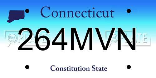 264MVN Connecticut License Plate