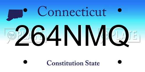 264NMQ Connecticut License Plate