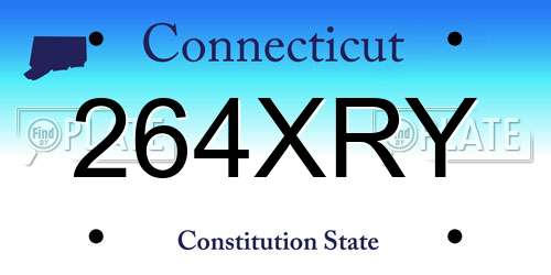264XRY Connecticut License Plate