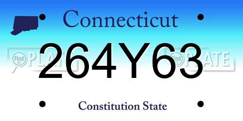 264Y63 Connecticut License Plate