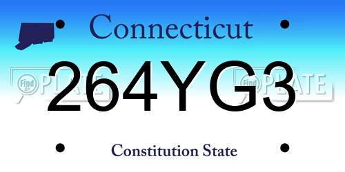 264YG3 Connecticut License Plate