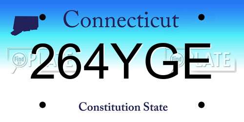 264YGE Connecticut License Plate