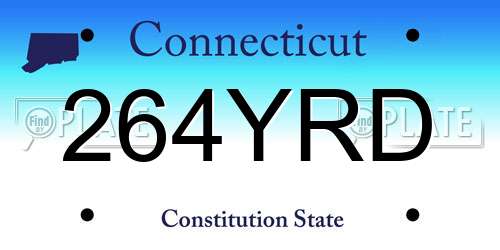 264YRD Connecticut License Plate