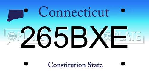 265BXE Connecticut License Plate