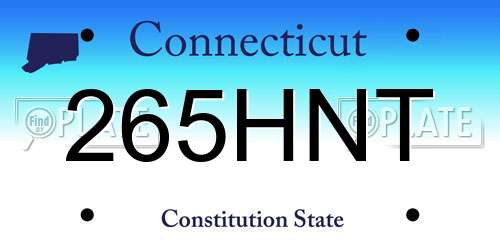 265HNT Connecticut License Plate