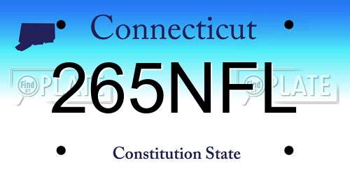 265NFL Connecticut License Plate