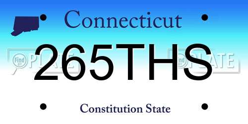 265THS Connecticut License Plate