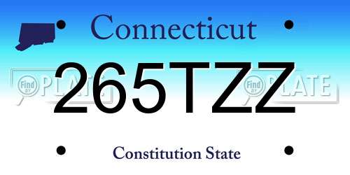 265TZZ Connecticut License Plate