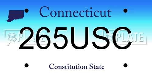 265USC Connecticut License Plate