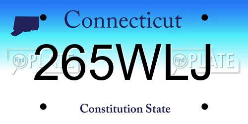 265WLJ Connecticut License Plate