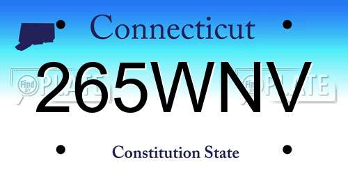265WNV Connecticut License Plate