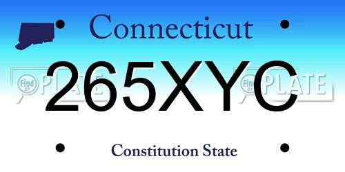 265XYC Connecticut License Plate