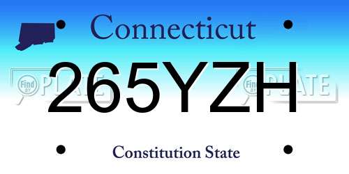 265YZH Connecticut License Plate