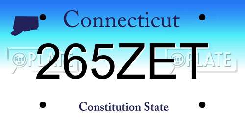 265ZET Connecticut License Plate