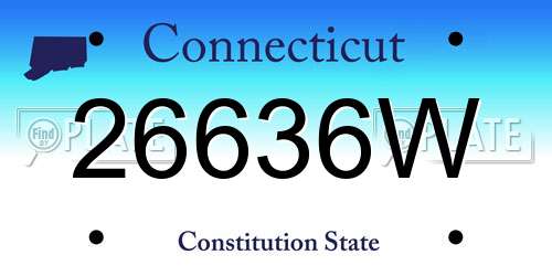 26636W Connecticut License Plate