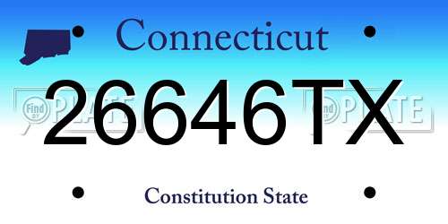 26646TX Connecticut License Plate