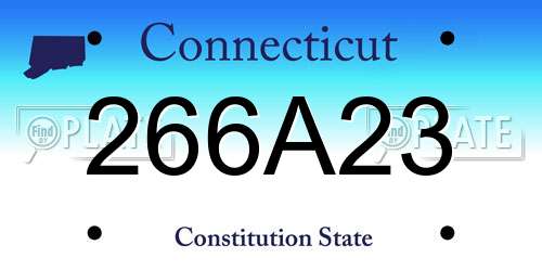 266A23 Connecticut License Plate
