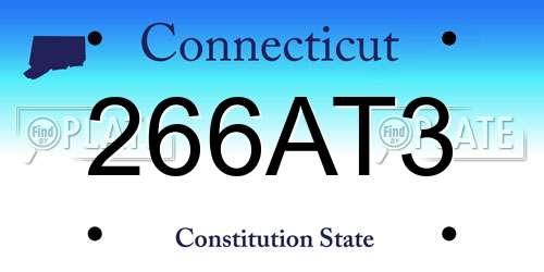 266AT3 Connecticut License Plate