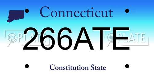 266ATE Connecticut License Plate