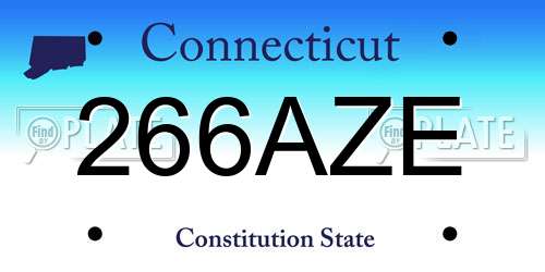 266AZE Connecticut License Plate