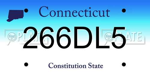 266DL5 Connecticut License Plate