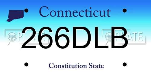 266DLB Connecticut License Plate