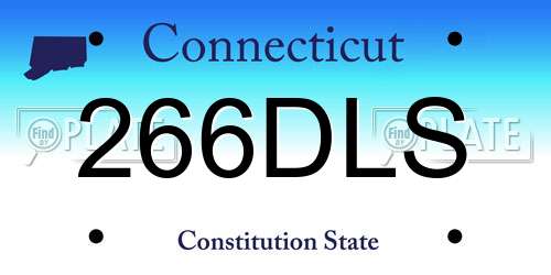266DLS Connecticut License Plate