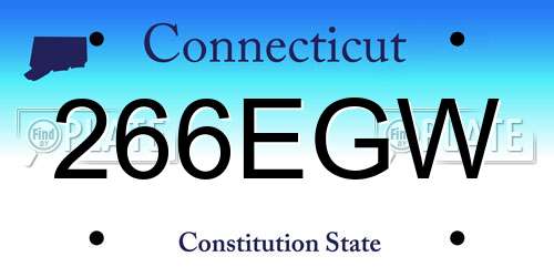 266EGW Connecticut License Plate