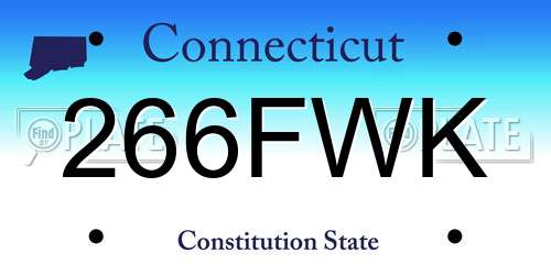 266FWK Connecticut License Plate